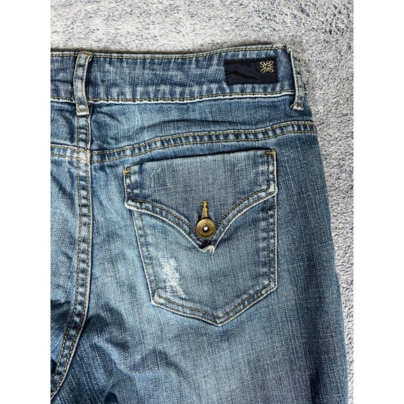 Simply Vera Vera Wang Womens Straight Leg Jeans Medium Wash Distressed Size 6 - Picture 16 of 16